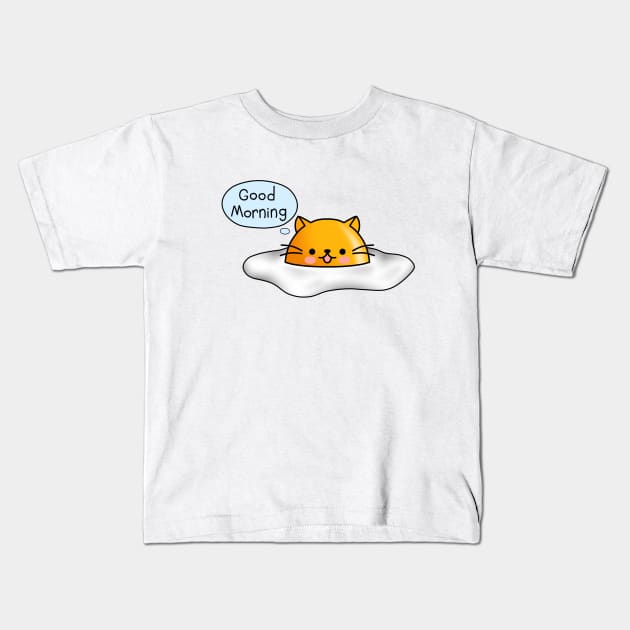 Kitty Breakfast Kids T-Shirt by Smurnov